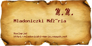 Mladoniczki Mária névjegykártya