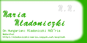 maria mladoniczki business card